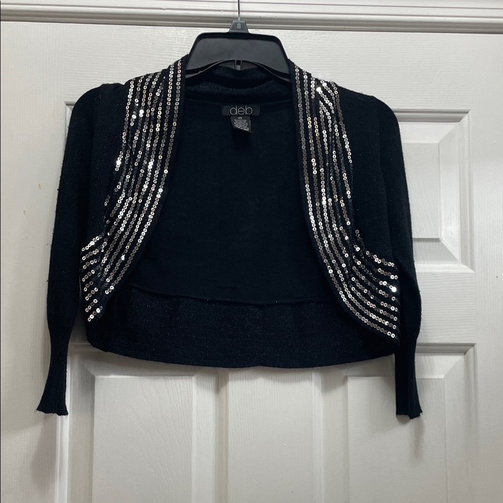 Deb Black Sequin Embellished Shrug